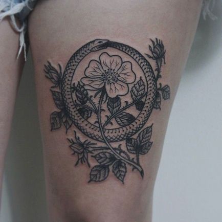 Tatuaj uroboros care înseamnă simbol și fotografie tatuaj uroboros