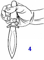 Atacând acțiunea cu un cuțit de luptă în luptă strânsă, un cuțit de luptă are rolul de a provoca inamicul