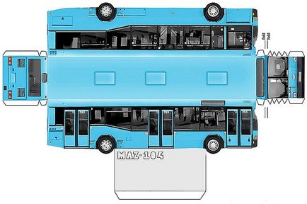 Автобуси з паперу - схеми - розгортки деталей для склеювання