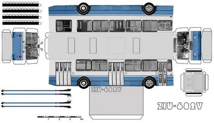 Автобуси з паперу - схеми - розгортки деталей для склеювання