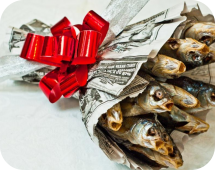 Букет з риби - подарунок на 23 лютого - ідея, 10 фото в розділі їжа