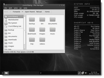 Crunchbang linux 2010, sistem de operare