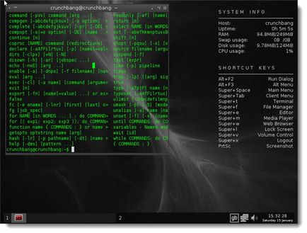 CrunchBang Linux operációs rendszer 2010
