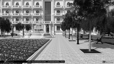 Дизайн проект готелю - екстер'єр будівлі, створення паркової території в москві