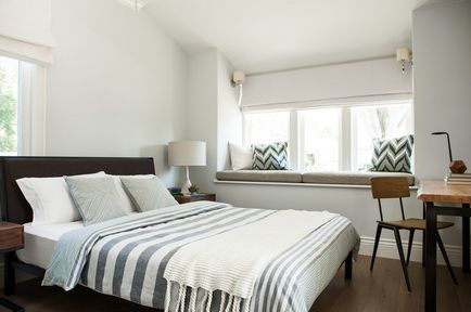 Design dormitor interior interior 2017, dormitoarele sunt mici, înguste, cu un balcon