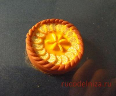 Їжа для ляльок з полімерної глини апельсиновий пиріг »щоденник» irkomurko сайт рукодільниця