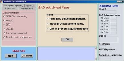 Instrucțiuni pentru utilizarea programului de ajustare epson