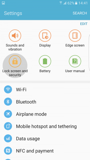 Modificarea comenzilor rapide de pe ecranul de blocare a smartphone-urilor galaxy s7 și s7