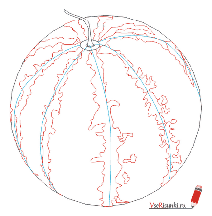 Cum să atragă pepene verde în creion pas cu pas