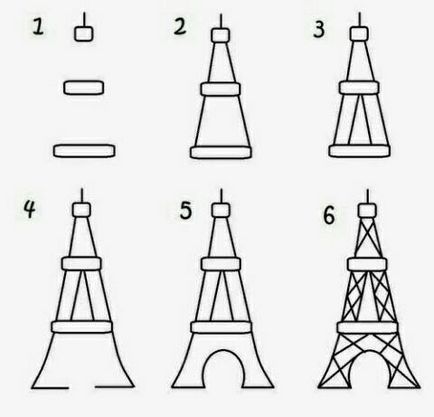 Cum de a desena un creion Eiffel Tower în etape