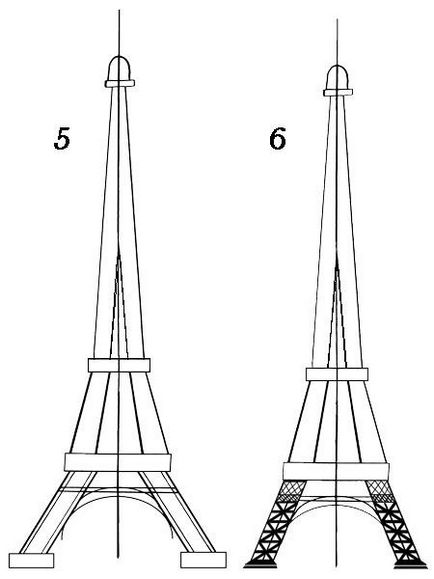 Cum de a desena un creion Eiffel Tower în etape