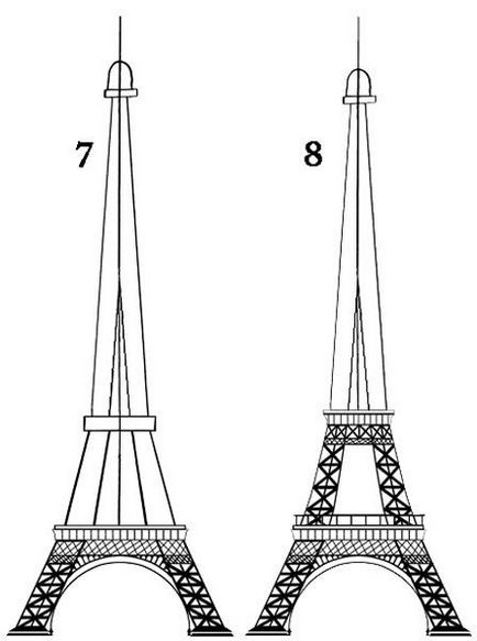 Cum de a desena un creion Eiffel Tower în etape