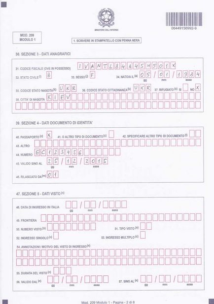 Cum se completează modulele pentru actualizarea permesso di soggiorno