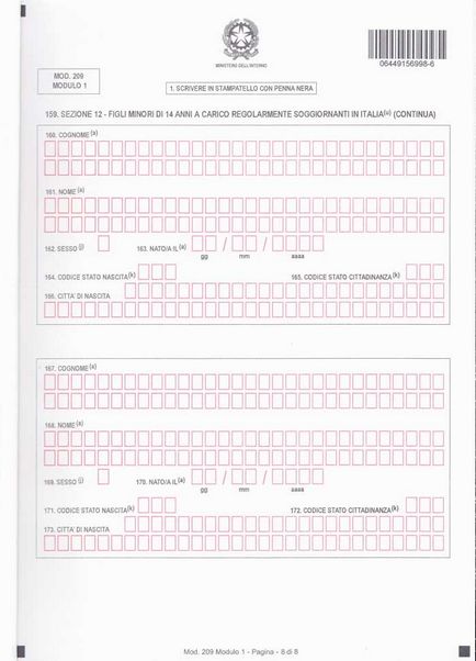 Cum se completează modulele pentru actualizarea permesso di soggiorno