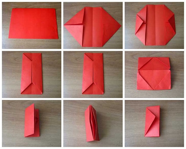 Pénztárca papír origami - origami papír pénztárca - szól origami