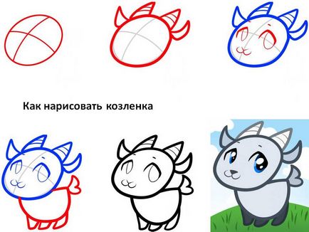 Kozlik desenată în etape - învățăm să desenezi animale - audioteka