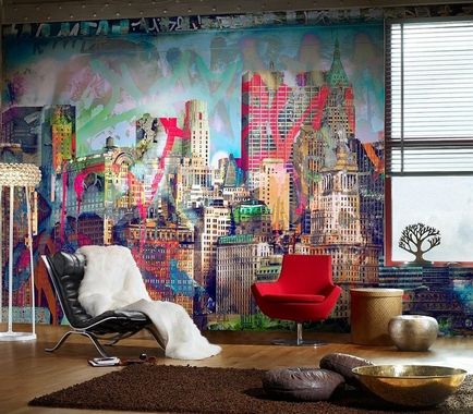 Soluții creative pentru designul pereților în camera de zi