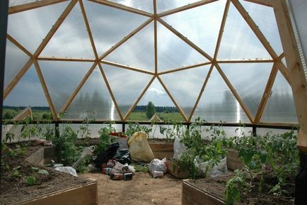 Dome caracteristică de seră, calcule, fabricarea de mâini proprii, fotografie, video