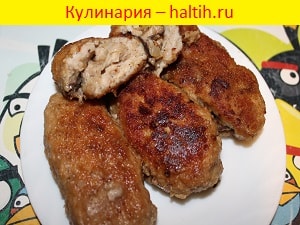 Курячі котлети з грибами рецепт з фото