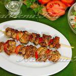 Csirke kebab nyárson recept egy fotó