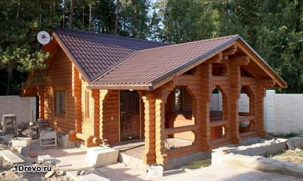 Bucătărie de vară în case din lemn, design și decorare