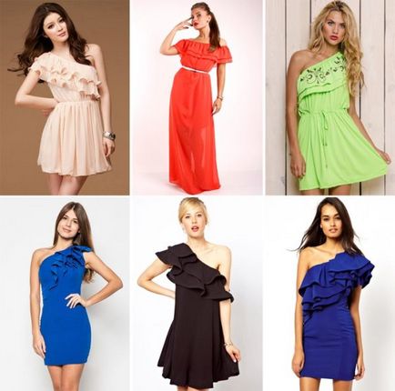 Модні сукні з воланами варіанти фасонів і розташування