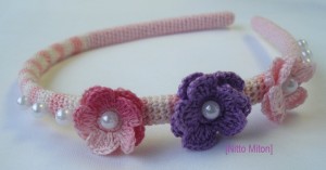 Обідки з в'язаними квітами - knits for kids