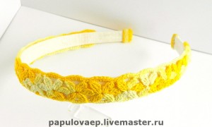 Обідки з в'язаними квітами - knits for kids