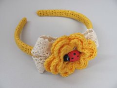 Обідки з в'язаними квітами - knits for kids