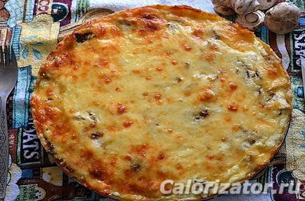 Пиріг Лотаринзький з куркою і грибами - калорійність, склад, опис