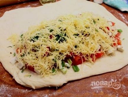Adygei sajt pite leveles tészta - lépésről lépésre recept fotók