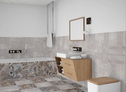 Placi în ceramică mozaic în interior de bucătărie și baie