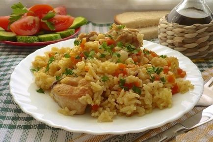 Пилаф с пиле в krudkoy multivarka - как да се готвя пиле пилаф