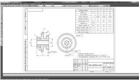 Secvența de dezvoltare 2d desen al blocului de roți dințate în sistem ascon compass 3d -