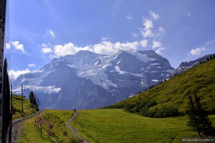Az út a Jungfraujochra, hogy vizsgálják felül a turista kapuletta
