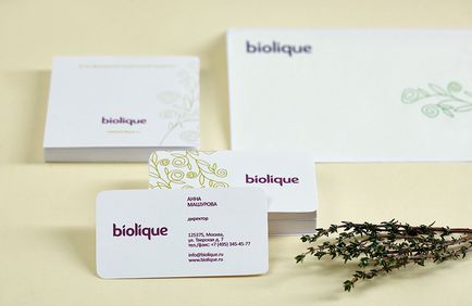 Dezvoltarea unui brand, crearea unui logo, designul unui stil corporativ al unui butic de biolique cosmetice naturale