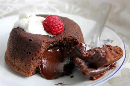 Рецепт шоколадний тістечко десерт фондан в домашніх умовах