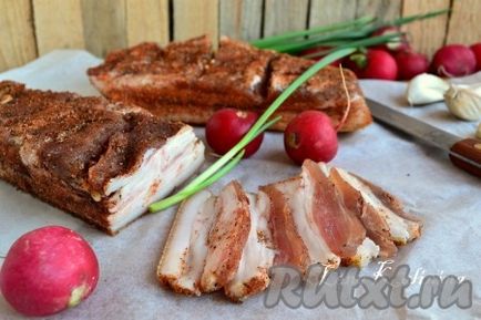 Reteta pentru pieptul sarat de porc - reteta cu o fotografie