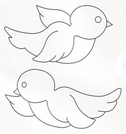 Шаблони пташок для вирізання з паперу трафарет скачати і роздрукувати