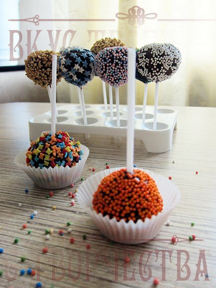 Csokitorta-pop recept fényképpel (cake-pop) Csokitorta-pop recept egy fotó