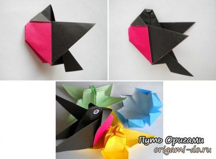 Bullfinch din hârtie - modul de origami