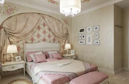 Dormitor în stilul francez - întruchiparea romantismului și a sensibilității