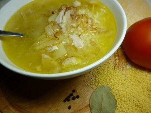 Soup-kulesh plăcinte cu pui