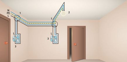 Схема підключення прохідних вимикачів - інструкція з монтажу