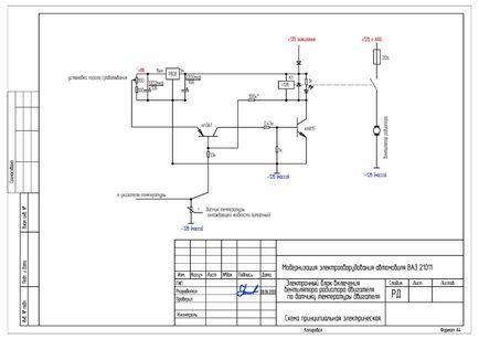 Schema de reglare a activării ventilatoarelor de răcire, autoelectrice