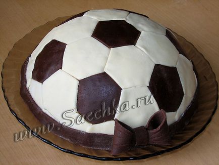 Cake - egy futball-labda - egy recept lépésről lépésre fotók
