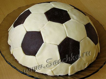 Cake - egy futball-labda - egy recept lépésről lépésre fotók