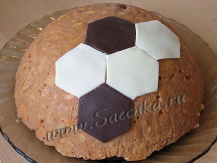 Cake - egy futball-labda - egy recept lépésről lépésre fotók