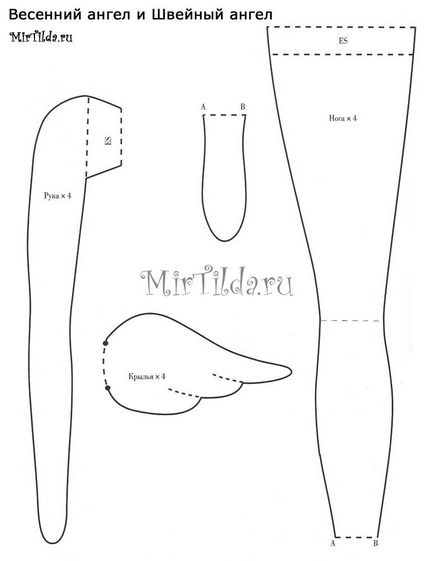 Ingerul tilde de primăvară - clasă maestră, model de vițel și îmbrăcăminte