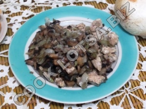 Julienne csirkével és gombával - finom házi lépésre recept fotók